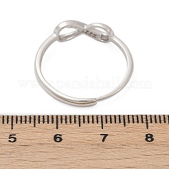 Бесконечность стерлингового серебра кубический цирконий регулируемые кольца для женщин RJEW-B128-05