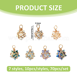 70 pendentif en verre électroplaqué&nbsp;PALLOY-FH00205