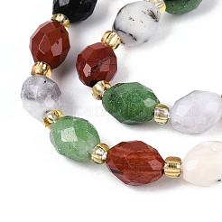 Нити бусин из натурального рубина в цоизите G-T144-21A-01