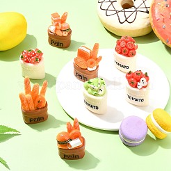 8шт 8 стиля смоляная имитация еды DJEW-CJ0001-08