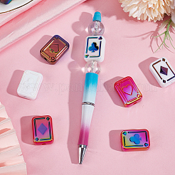 24 шт. 3-цветные радужные переливающиеся акриловые эмалевые бусины с УФ-покрытием&nbsp;SACR-PA0001-02A