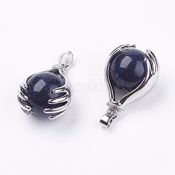 Синтетический синий авантюрин подвески&nbsp;G-F228-02K-RS