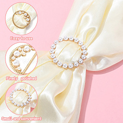 4 stücke 4 arten kunststoff perle schal schnalle ring&nbsp;AJEW-CJ0001-49