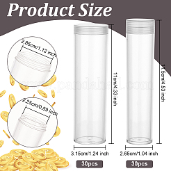 60 tubo porta monete in plastica ABS trasparente in 2 stili&nbsp;AJEW-OC0004-67
