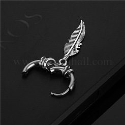 Pendientes de aro con plumas de acero inoxidable 304&nbsp;FS-WG60A23-02