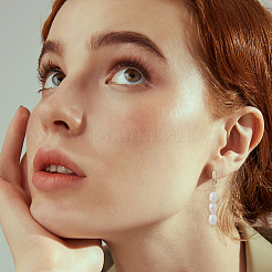 2 пара серег-колец в форме слезы из натурального культивированного пресноводного жемчуга в 2 стилях&nbsp;EJEW-HS00007