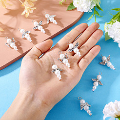 Подвески из стекла и сплавов с жемчугом&nbsp;HJEW-TAC0058