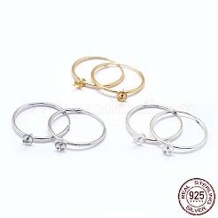 925純銀フープピアスパーツ  ミックスカラー  25x20x1.2mm  トレイ：4mm  ピン：0.6mm&nbsp;STER-I016-069