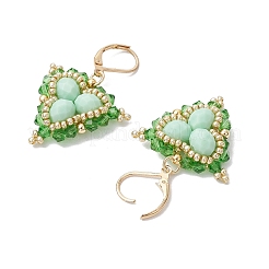 Стекло бисер болтающиеся серьги EJEW-MZ00331