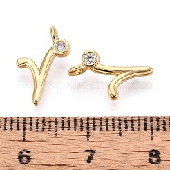 Breloques en laiton avec zircone cubique de micro pave&nbsp;KK-N263-97G-R