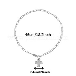 Ожерелья из сплава с текстурированным крестом и скрепкой&nbsp;FS-WGDACB3-02