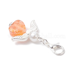 Подвески в форме сердца из прозрачной смолы в виде ангела&nbsp;HJEW-JM04141