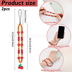 Ремешок для мобильного телефона с агатовыми бусинами AJEW-WH0348-411