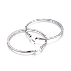 Серьги-кольца из нержавеющей стали 201&nbsp;LS-EJEW-A052-27B