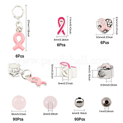 Kit de diy para hacer joyas con temática de concientización sobre el cáncer de mama&nbsp;DIY-CA0005-36