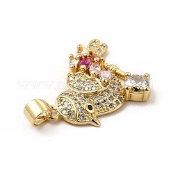 Подвески Robin Brid из настоящей латуни с покрытием из 18-каратного золота и микропаве из кубических цирконий&nbsp;KK-E072-06G