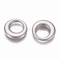 変色しない304ステンレススチールペンダント  リング  クラフトジュエリー作成用  ステンレス鋼色  15x3mm  穴：8mm&nbsp;STAS-G218-05P-01