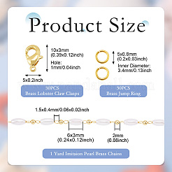 DIY пластиковые жемчужные овальные бисерные латунные звенья браслет-цепочка наборы для изготовления ожерелья&nbsp;DIY-TA0009-62
