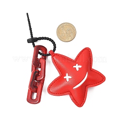 2 шт. подвесные украшения из искусственной кожи в виде цветов и звезд&nbsp;HJEW-JM04458-02