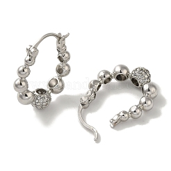 Серьги-кольца из латуни с микропаве из кубического циркония EJEW-R162-41P