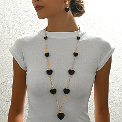 Винтажные шикарные комплекты из сплава и смолы в форме сердца для женщин&nbsp;XE3850-1