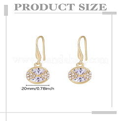 1 пара плоских круглых стеклянных сережек-подвесок&nbsp;EJEW-LP0010-04