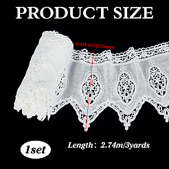 3 ярд хлопка с вышивкой и цветочной кружевной отделкой&nbsp;OCOR-FG0002-87