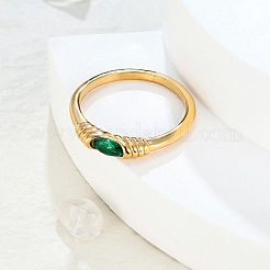 Anillos de dedo de acero inoxidable 304 con circonita cúbica&nbsp;FS-WG2ED2E-08
