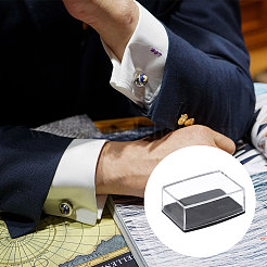 Transparente Verpackungsboxen für Manschettenknöpfe aus PS-Kunststoff&nbsp;CON-WH0110-023