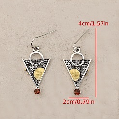Треугольные серьги-подвески из сплава со стразами FS-WGB19E5-01