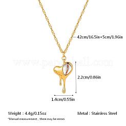 Collares con colgante de corazón fundido de acero inoxidable 304 para mujer&nbsp;RZ4210