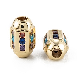Perline di zirconi con pavé di ottone&nbsp;X-ZIRC-P089-24A-G01
