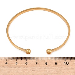 Brazaletes planos abiertos de acero inoxidable 304 para mujer&nbsp;SA-CBA45D5-26G