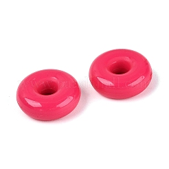 アクリルビーズ  不透明な  サクランボ色  ドーナツ  14x5mm  穴：3.5mm  約793個/500g&nbsp;MACR-L010-05C-03