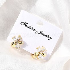 Orecchini a cerchio in ottone a forma di fiore&nbsp;EJEW-S256-01D-G