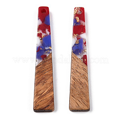 Pendentifs en résine transparente et bois de noyer&nbsp;RESI-N039-67E