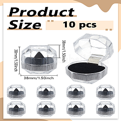 10 Stück transparente Ringboxen aus Kunststoff&nbsp;OBOX-LP0001-03
