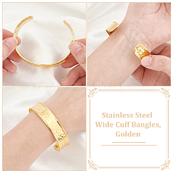 Широкие браслеты-манжеты из нержавеющей стали 304 BJEW-WH0025-04