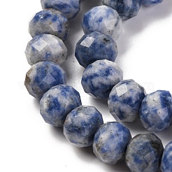 Натуральное синее пятно нитки из бисера яшмы G-K380-A02-01