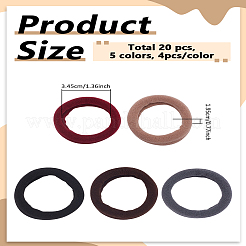 20 шт. 5 цвета тканевые эластичные резинки для волос для женщин&nbsp;OHAR-LP0004-11