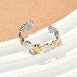 Двухцветные манжетные кольца из нержавеющей стали 304 RJEW-S635-01GP-C