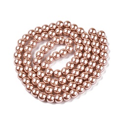 ベーキングペイント、ガラスパール、丸ビーズの連  バリーウッド  10~11mm  穴：1.5mm  約85個/連  31.4インチ&nbsp;X-HY-Q003-10mm-11