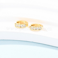 925 серьги-кольца из стерлингового серебра с микропаве и прозрачными циркониями&nbsp;EJEW-K317-08G