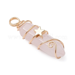 2 шт. 2 стиля подвески из натурального розового кварца с двойными концами и острыми концами&nbsp;PALLOY-JF03122-03