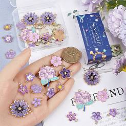 40шт 10 стиля подвески из сплава с эмалью ENAM-SC0005-31