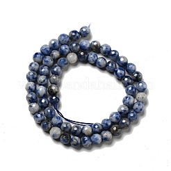 Fili di perle di diaspro macchia blu naturale&nbsp;G-P476-01B-02