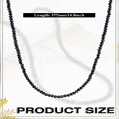 女性用ファセットロンデルガラスビーズネックレス1個  ブラック  14.84インチ（37.7cm）&nbsp;NJEW-LP0007-05A