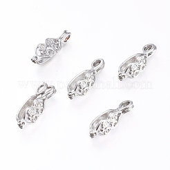 フィリグリーラックメッキ真鍮ドーナツベイル  プラチナ  20x7x6mm  穴：2mm  内寸（ドーナツ置き場）：長さ約11.8mm  厚さ3.7mm&nbsp;KK-E738-28P