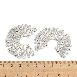 変色しない304ステンレススチールペンダント  C字型チャーム  ステンレス鋼色  48x36x1.5mm  穴：1.8mm&nbsp;STAS-A099-29P