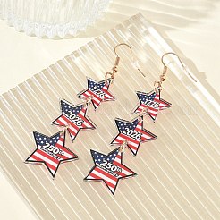 USA 250. Jubiläum Sternförmige Ohrhänger aus Acryl und Eisenlegierung&nbsp;AC-CBA5A8B-01G